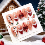 Press-On Nail Set Festive Holiday Designs Long-Lasting