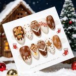 Press-On Nail Set Festive Holiday Designs No-Glue & Long-Lasting