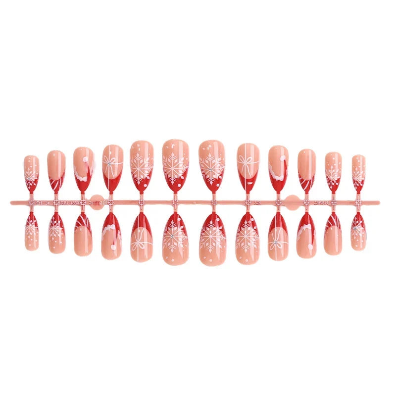 Press-On Nail Set Festive Holiday Designs Strong Adhesive