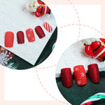 Press-On Nail Set Festive Patterns & Easy DIY