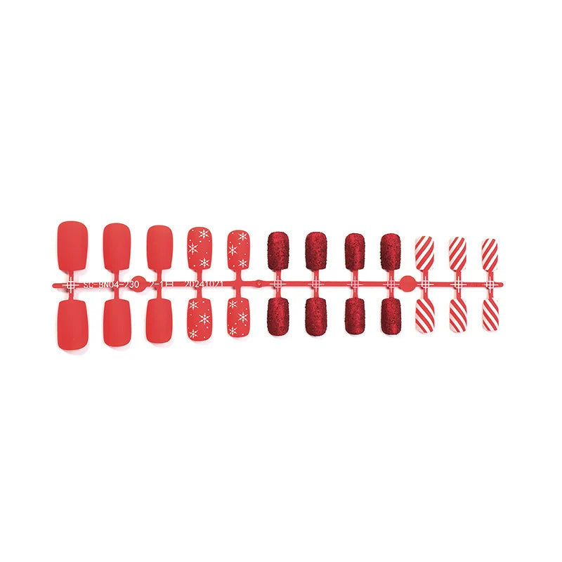 Press-On Nail Set Festive Patterns & Easy DIY