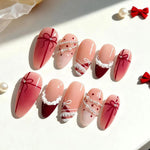 Press-On Nail Set Gift-Themed Designs & Easy Application