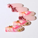 Press-On Nail Set Hand-Painted Floral Long-Lasting Hold