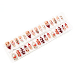 Press-On Nail Set Holiday 3D Embellished Peel-And-Stick