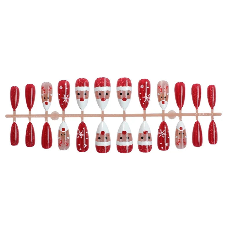 Press-On Nail Set Holiday Designs Easy Application