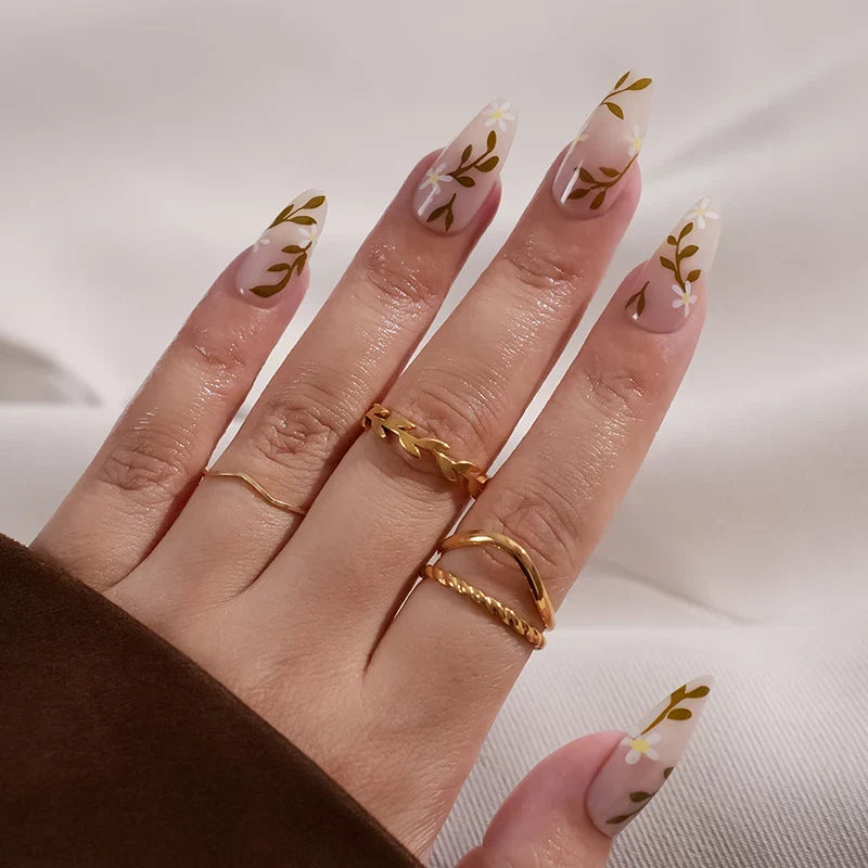 Press-On Nail Set Holiday Designs Gel Polish & Buffing Strips