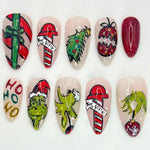 Press-On Nail Set Holiday Designs & No Adhesive