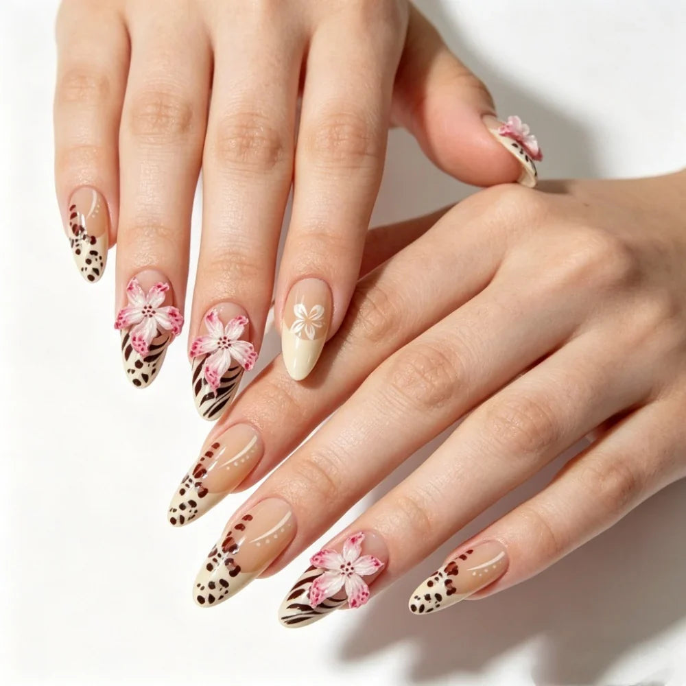 Press-On Nail Set Holiday Designs No-Glue & Lightweight