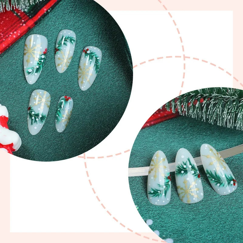 Press-On Nail Set Holiday Designs Peel And Stick