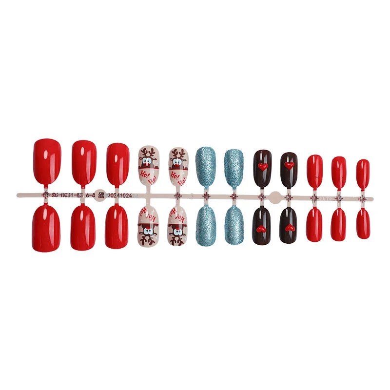 Press-On Nail Set Holiday Designs Peel-And-Stick Eco-Friendly