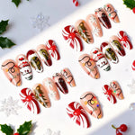 Press-On Nail Set Holiday Designs Peel-And-Stick Non-Toxic