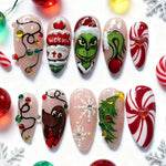 Press-On Nail Set Holiday Designs Peel-And-Stick Non-Toxic