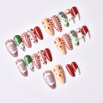 Press-On Nail Set Holiday Designs Peel-And-Stick Reusable