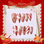 Press-On Nail Set Holiday Designs Reusable Adhesive Backing