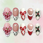 Press-On Nail Set Holiday Designs Self-Adhesive & Long-Lasting