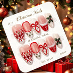 Press-On Nail Set Holiday Designs Self-Adhesive & Long-Lasting