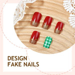 Press-On Nail Set Holiday Glitter & Star Designs Reusable