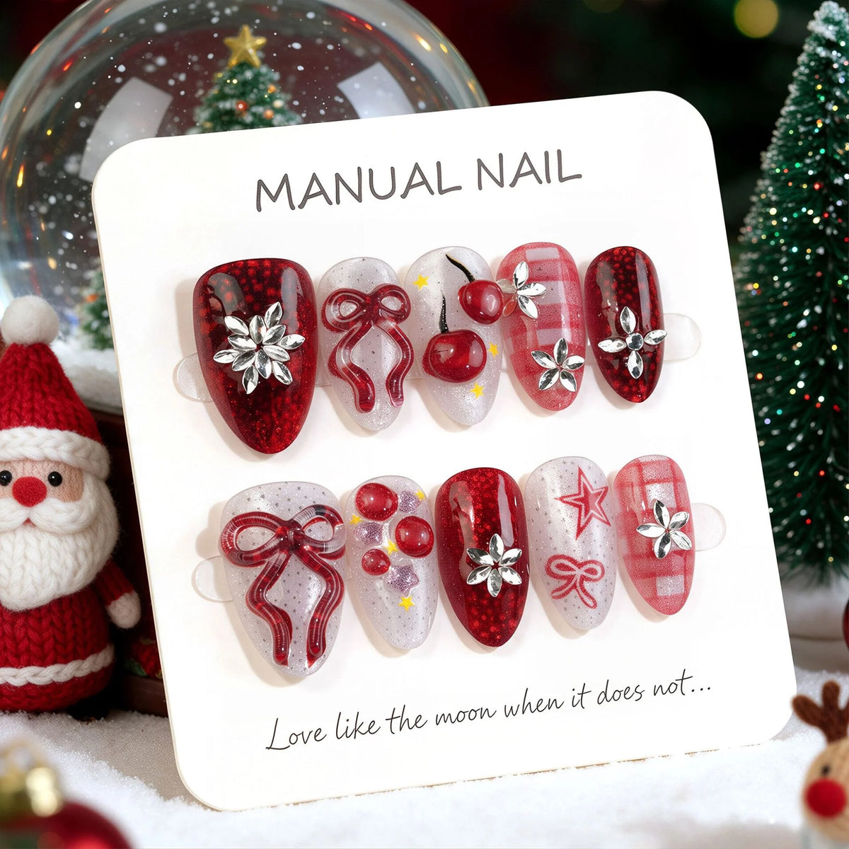 Press-On Nail Set Holiday-Themed Self-Adhesive Comfortable Fit