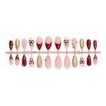Press-On Nail Set Long-Lasting Festive Red Bows & Stars