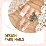 Press-On Nail Set Luxurious Embellishments Easy Application