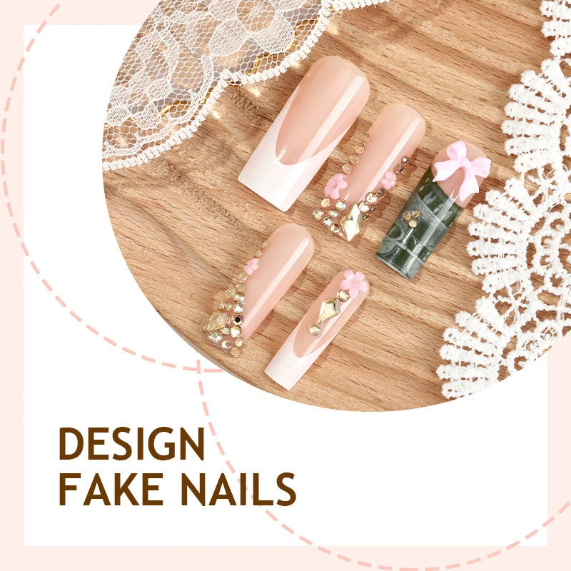 Press-On Nail Set Luxurious Embellishments Easy Application