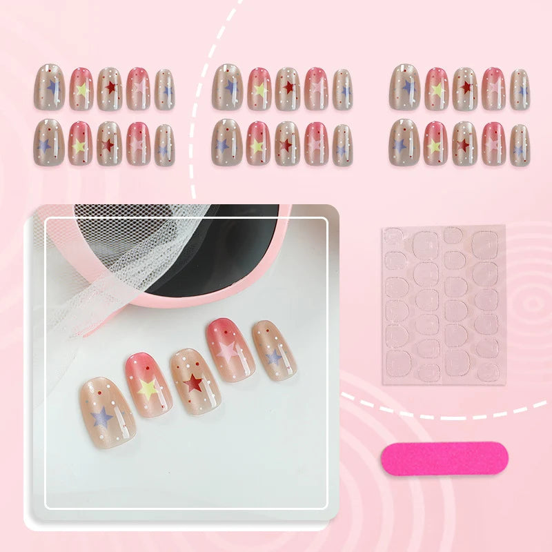 Press-On Nail Set Peel-And-Stick Long-Lasting Artistic Designs