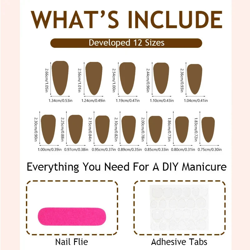 Press-On Nail Set Pre-Decorated & Reusable