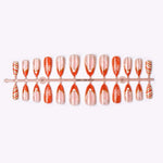Press-On Nail Set Red & Gold Snowflake Self-Adhesive