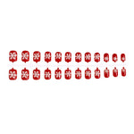 Press-On Nail Set Red Snowflake With Glue & Template