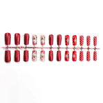 Press-On Nail Set Santa-Themed Easy-Apply & Chip-Resistant