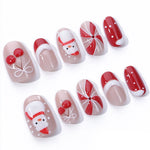 Press-On Nails Christmas Designs Glue-Free & Multiple Sizes