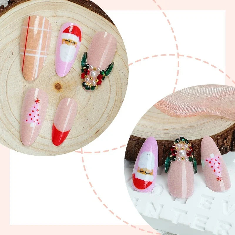Press-On Nails Christmas Glitter Easy Application