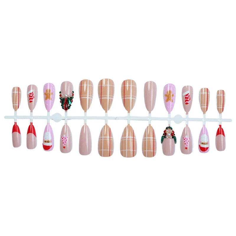 Press-On Nails Christmas Glitter Easy Application