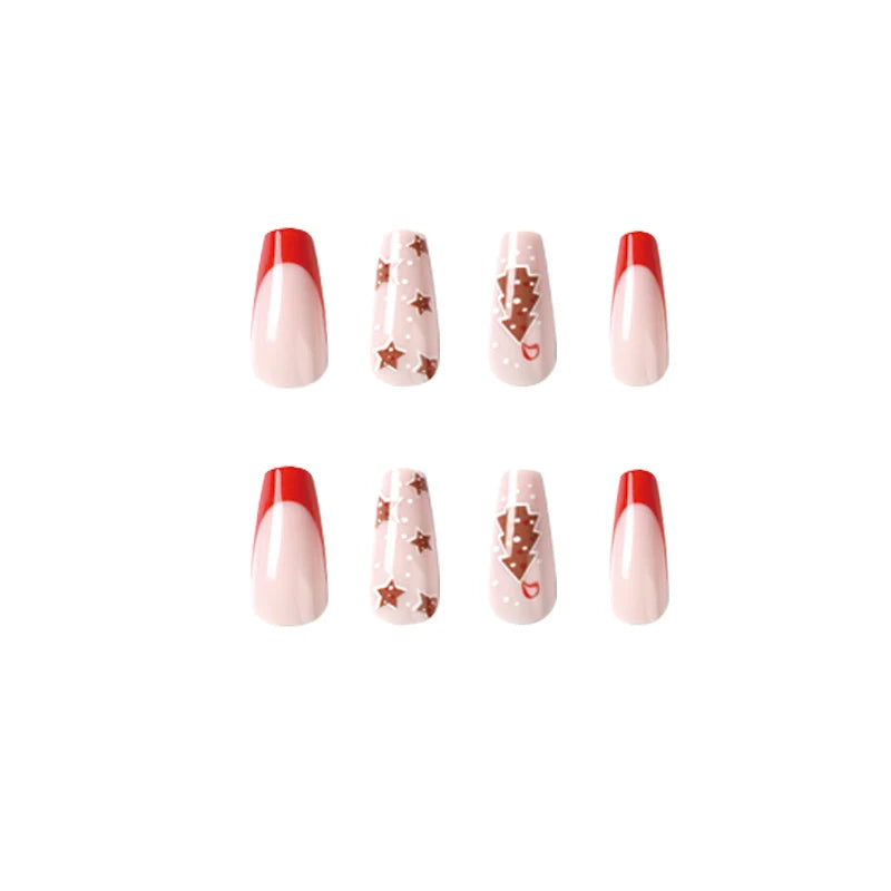 Press-On Nails Christmas Glitter Reusable Easy Application
