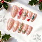 Press-On Nails Christmas Nail Art Glossy Peel & Stick