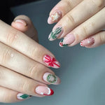 Press-On Nails Christmas Nail Art Glossy Peel & Stick