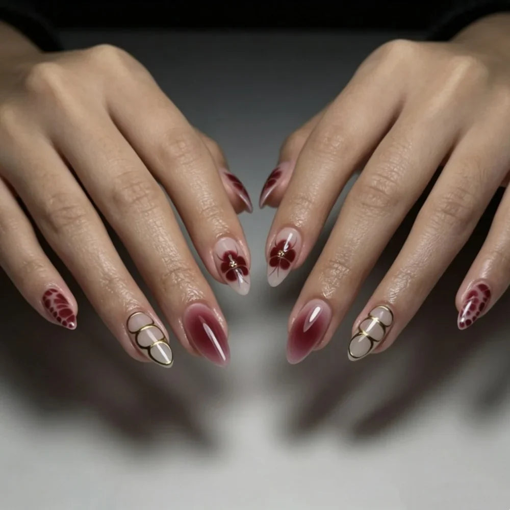 Press-On Nails Festive Designs Gel Polish & Buffing Strips