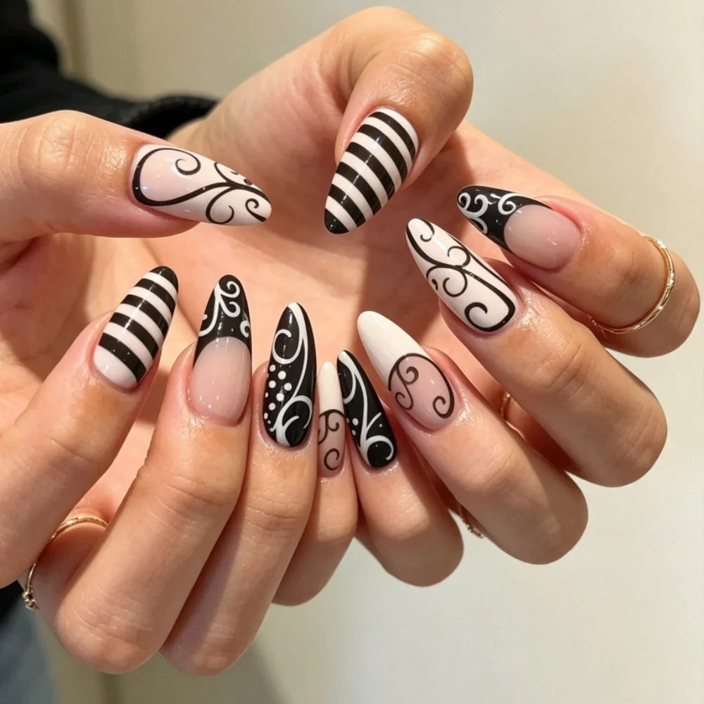 Press-On Nails Festive Designs Gel Polish & Buffing Strips