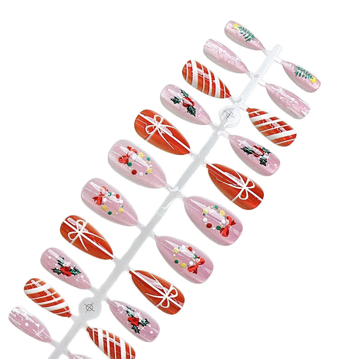 Press-On Nails Festive Holiday Designs Flexible Fit & Long-Lasting