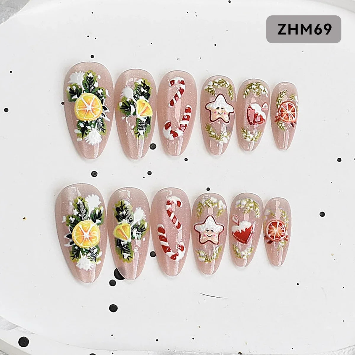 Press-On Nails Festive Holiday Designs Flexible Fit & Long-Lasting
