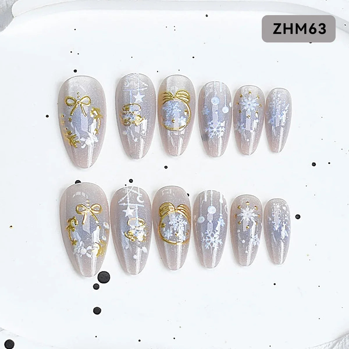 Press-On Nails Festive Holiday Designs Flexible Fit & Long-Lasting