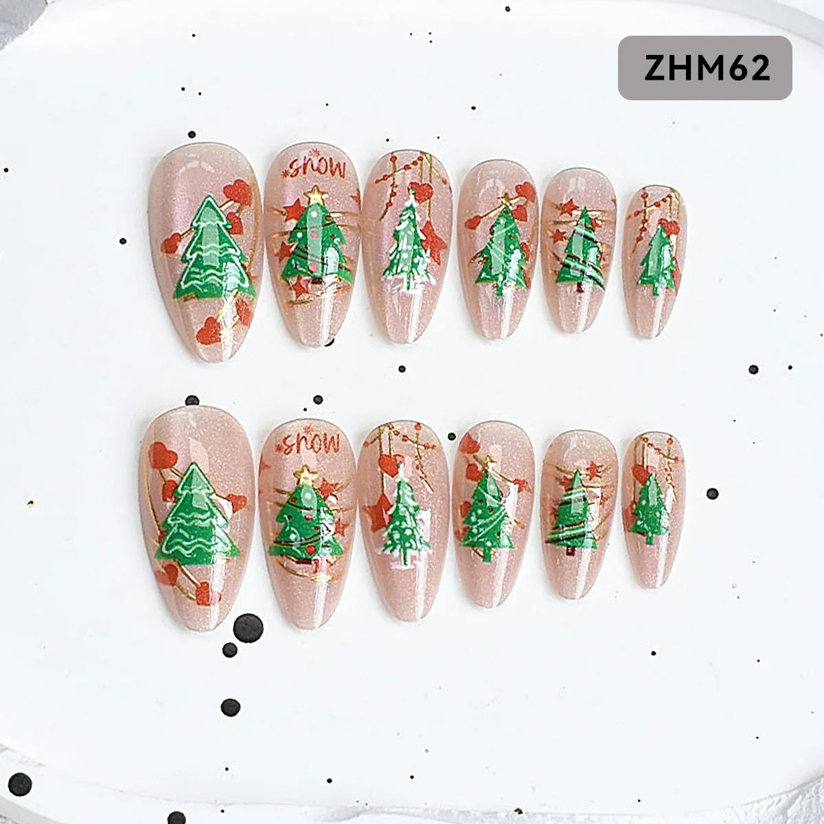 Press-On Nails Festive Holiday Designs Flexible Fit & Long-Lasting