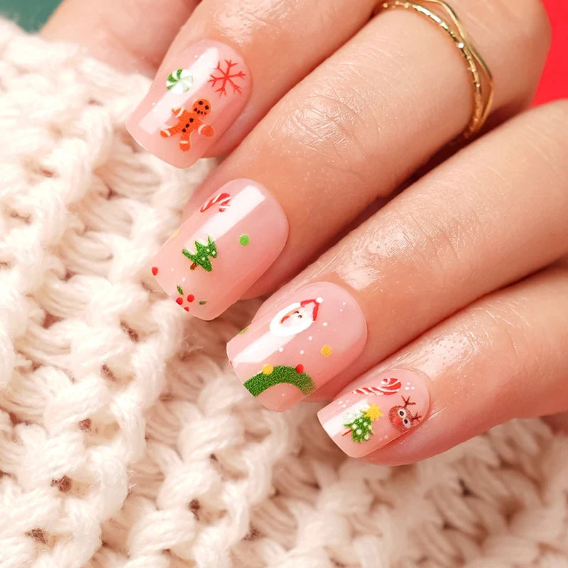 Press-On Nails Festive Holiday Strong Adhesive & Long-Lasting Wear