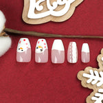 Press-On Nails Festive Snowman Design Self-Adhesive & Seamless Fit