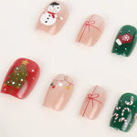 Press-On Nails Handmade Holiday Designs Easy Adhesive