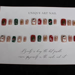 Press-On Nails Handmade Holiday Designs Easy Adhesive