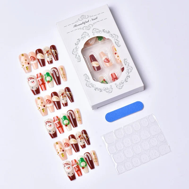 Press-On Nails Holiday Designs Easy Application