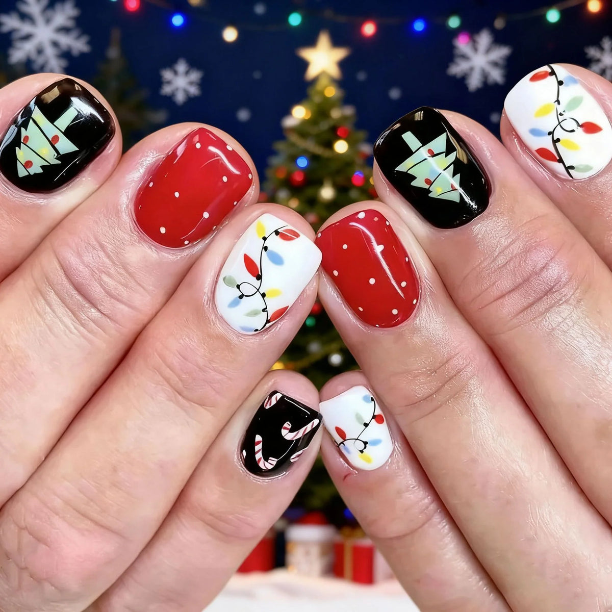 Press-On Nails Holiday Designs High-Shine Versatile Fit