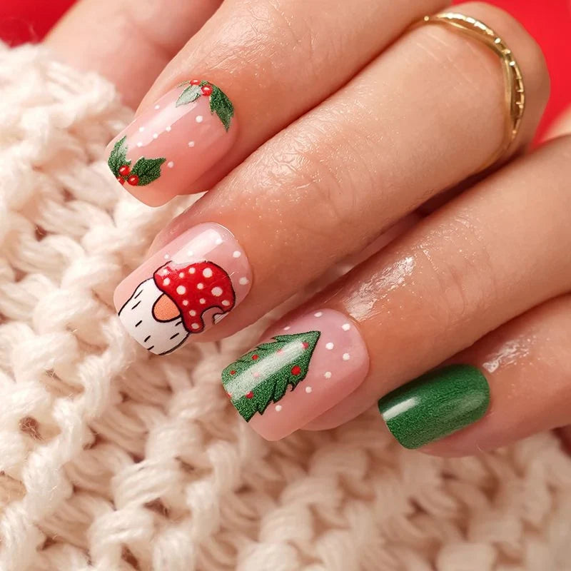Press-On Nails Holiday Designs Peel-and-Press Comfortable Fit