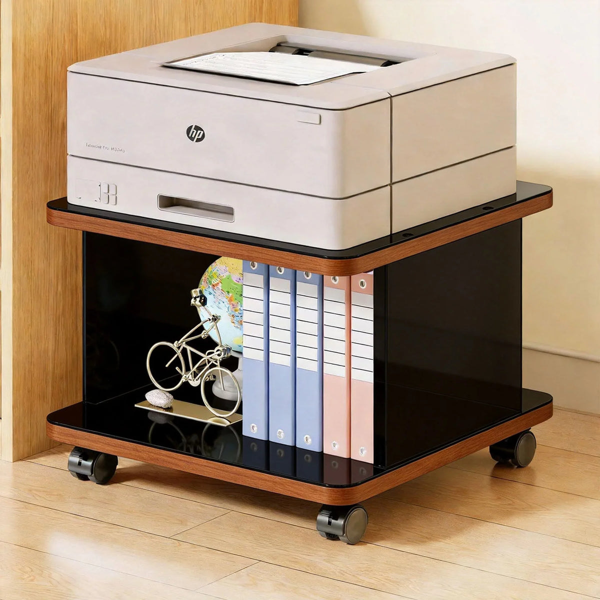Printer Stand Open Storage Shelf Swivel Casters With Locking Brakes